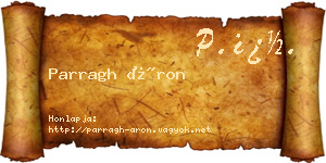 Parragh Áron névjegykártya