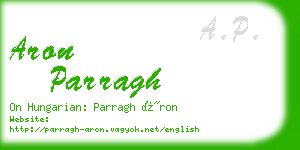 aron parragh business card